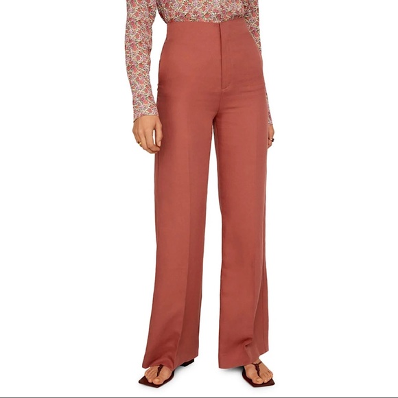 Mango Pants - Mango Lynda Cotton Palazzo Trousers